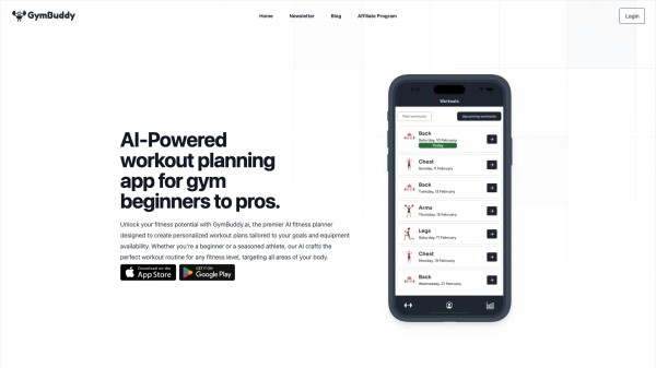 GymBuddy.ai 主页截图