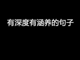 有深度有涵养的句子
