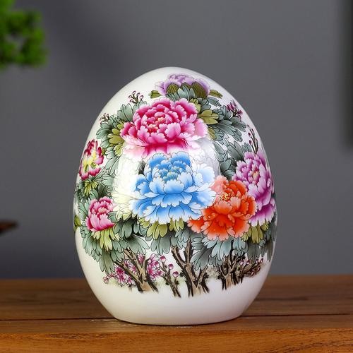 景德镇陶瓷花瓶鸡蛋摆件客厅装饰品摆设品小创意家居电视柜工艺品