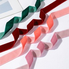 厂家批发礼品服装配饰用植绒丝带 光滑质感织带头饰丝绒带天鹅绒