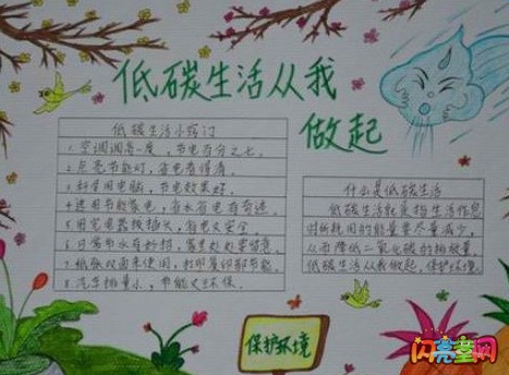 低碳生活绿色环保手抄报内容图片