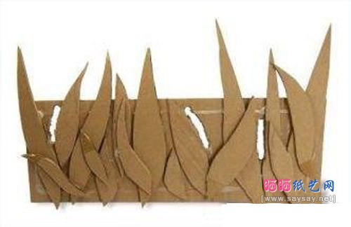 用废弃硬纸板制作好玩3D花园纸板玩具的方法