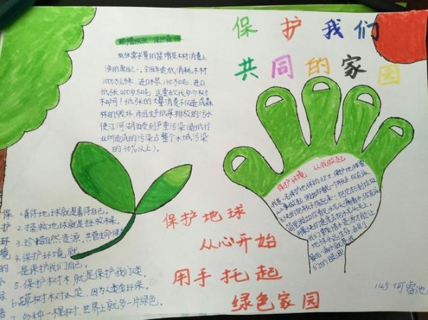 145班保护环境主题手抄报展示