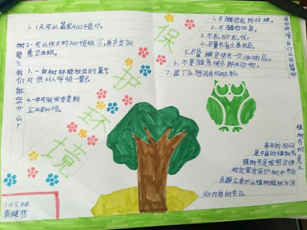 145班保护环境主题手抄报展示