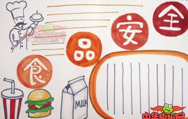 漂亮的食品安全手抄报版面设计图关注食品安全问题消防安全手抄报
