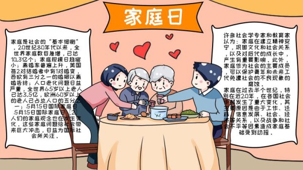 家庭日手抄报内容 家庭日手抄报内容画法 - 天奇生活