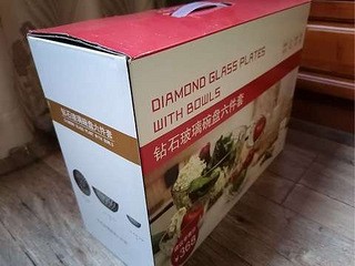 低转全新优质钻石玻璃餐具6件套和骨瓷保鲜/密封碗3件套