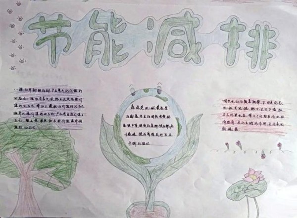 践行节能减排创建绿色校园手抄报