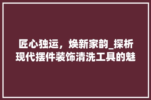 匠心独运，焕新家韵_探析现代摆件装饰清洗工具的魅力与方法 现代风格装饰