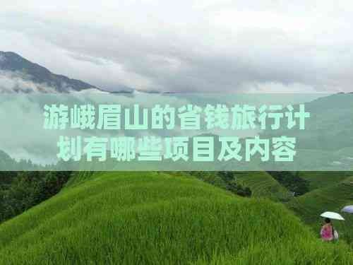 游峨眉山的省钱旅行计划有哪些项目及内容