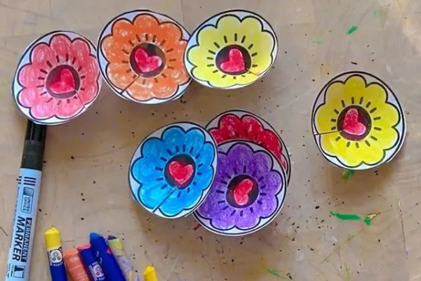 妇女节手工,剪纸,剪纸花,花束制作,花束