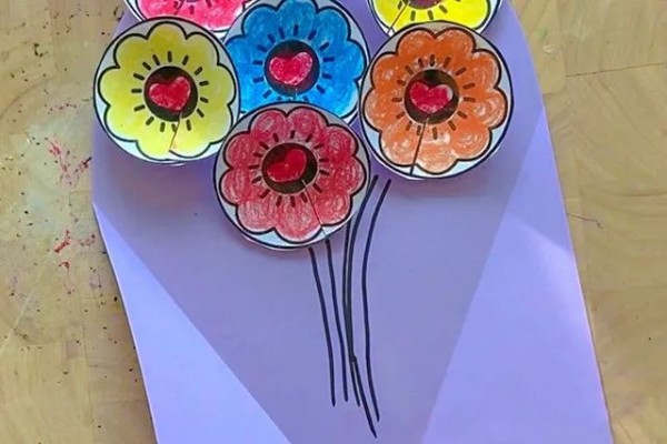 妇女节手工,剪纸,剪纸花,花束制作,花束