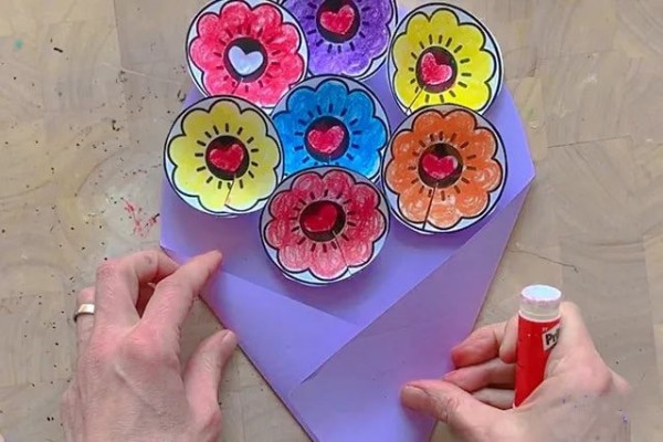 妇女节手工,剪纸,剪纸花,花束制作,花束