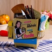 开利多功能创意沥水篓吸盘筷子架台挂两用餐具筒家居餐具笼X717