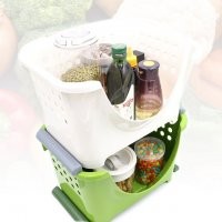 水果蔬菜架厨房置物架收纳筐落地3层多层2层塑料用品用具放菜篮子