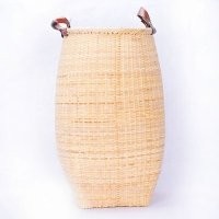 简约创意手工圆形藤皮桶客厅卧室装饰