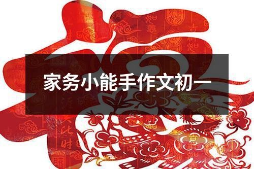 家务小能手作文初一
