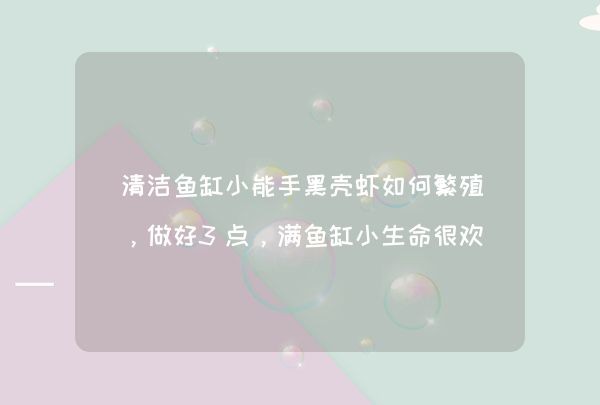 清洁鱼缸小能手黑壳虾如何繁殖，做好3点，满鱼缸小生命很欢乐,第1张
