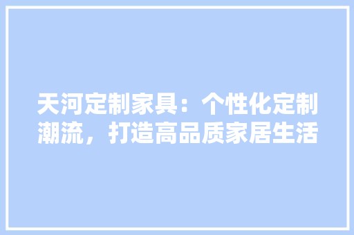 天河定制家具：个性化定制潮流，打造高品质家居生活 现代风格装饰