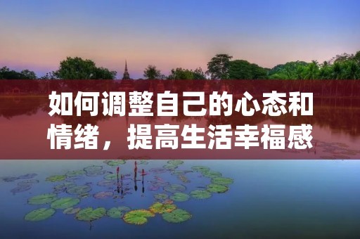 如何调整自己的心态和情绪，提高生活幸福感和自我满足感