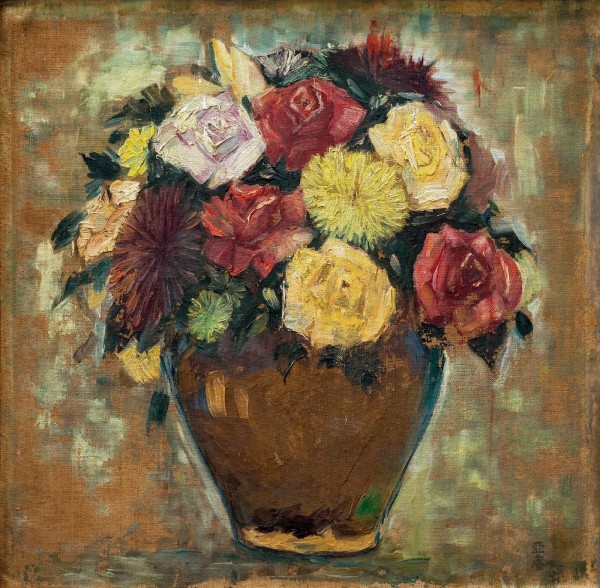 1929年 瓶花·秀色 布面油画