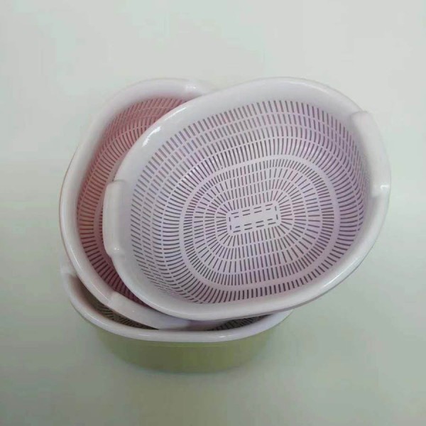 批发双层沥水篮 水果塑料圆形篮 洗菜神器 滴水篮厨房用品厂家