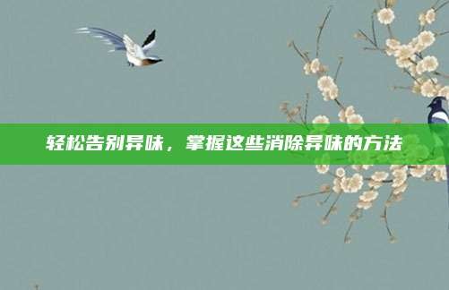 轻松告别异味,掌握这些消除异味的方法