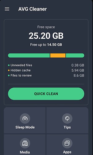 适用于 Android 手机的清洁应用程序 - avg clean