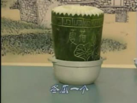 酒店厨师制作粤菜美食，八宝冬瓜盅