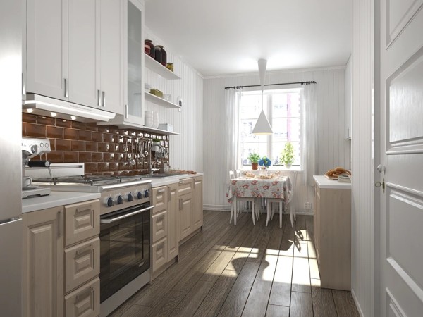small-closed-shaker-galley-kitchen-design-ideas