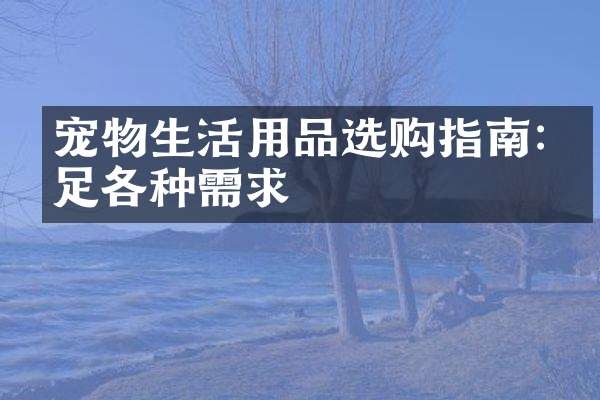 宠物生活用品选购指南:满足各种需求