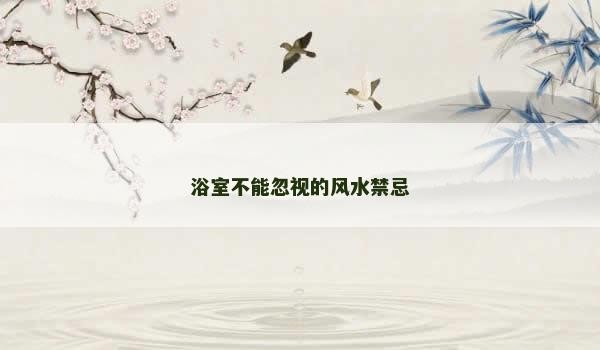 浴室不能忽视的风水禁忌