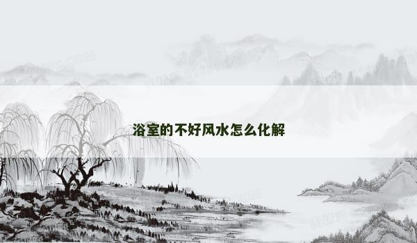 浴室的不好风水怎么化解