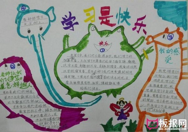 小学生手抄报图片学习是快乐