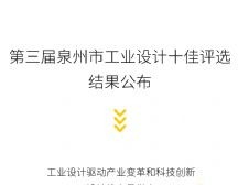 第三届泉州市工业设计十佳评选结果公布