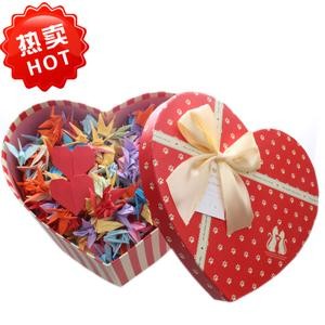 彩色折纸diy千纸鹤成品365只加心形礼品盒送男友女友闺蜜创意礼品