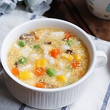 宝宝补钙益智食谱:蛋黄什锦豆腐羹