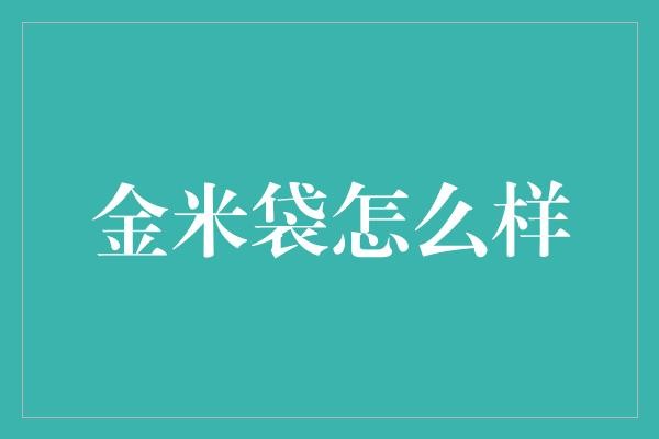 金米袋怎么样