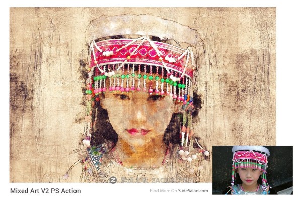 复古做旧混合效果照片处理特效PS动作模板 Mixed Art 2 Photoshop Action插图12