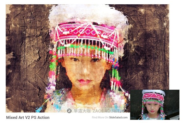 复古做旧混合效果照片处理特效PS动作模板 Mixed Art 2 Photoshop Action插图13
