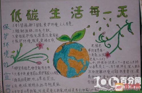 低碳生活我先行手抄报