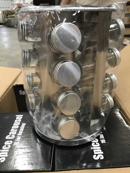 Rotary Seasoning Bottle Storage Shelf Stainless Steel Vertical Rotatable Spice Organizer Rack with Condiment Bottle