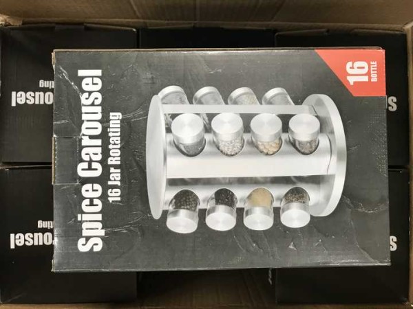 Rotary Seasoning Bottle Storage Shelf Stainless Steel Vertical Rotatable Spice Organizer Rack with Condiment Bottle