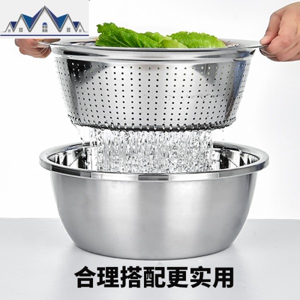 厨房置物架水沥水篮小用品厨具收纳架家用304不锈钢蔬菜篮子筐 三维工匠高清大图