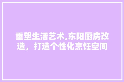 重塑生活艺术,东阳厨房改造，打造个性化烹饪空间 厨房维修