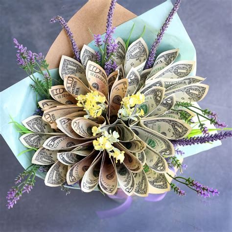 How do you make a flower bouquet out of a dollar bill?