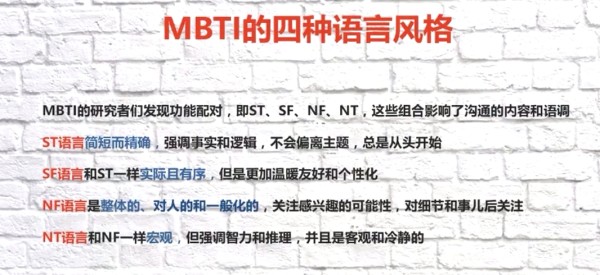 MBTI的四种语言风格