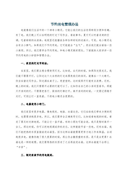 节约用电管理办法