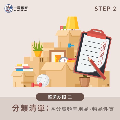 列出分類清單-搬家整理房間
