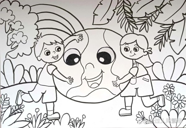 马克笔主题儿童画(环保主题) 《我爱地球》 《环保小卫士》